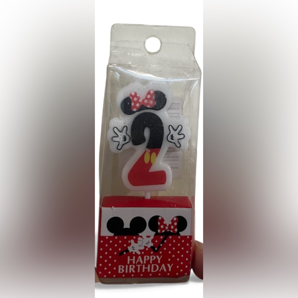 Disney Mickey Mouse Birthday Candle - Red and Black